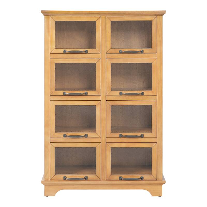 Christopher Knight Home - Modern Rubberwood Storage Cabinet with 8 Glass Doors
