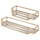 preview thumbnail 14 of 23, Kate and Laurel Ciel Metal Wall Shelf Set - 2 Piece Gold