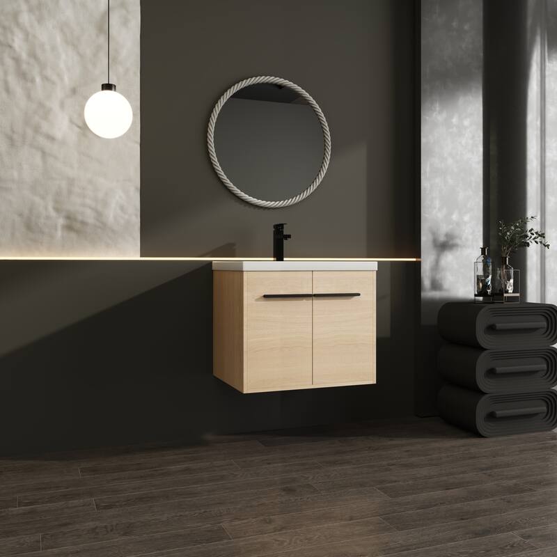 Bathroom Vanity with Resin Countertop Sink & 2 Doors