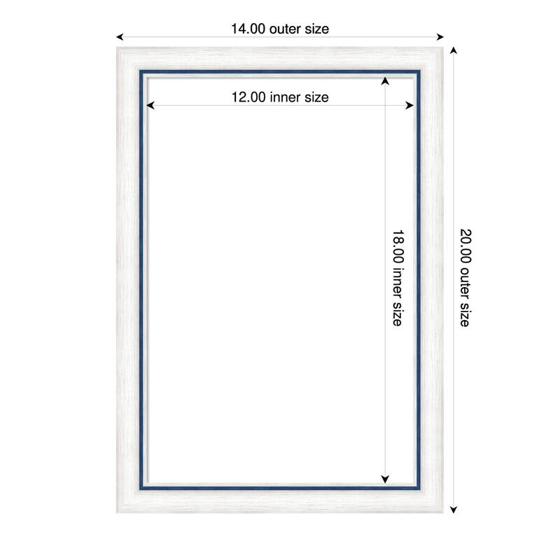 Amanti Art Morgan White Blue Framed Dry Erase Magnetic Board - 14 x 20 in - Morgan White Blue