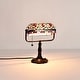 preview thumbnail 4 of 15, 12-inch Stained Glass Desk Lamp with Blue Gemstones