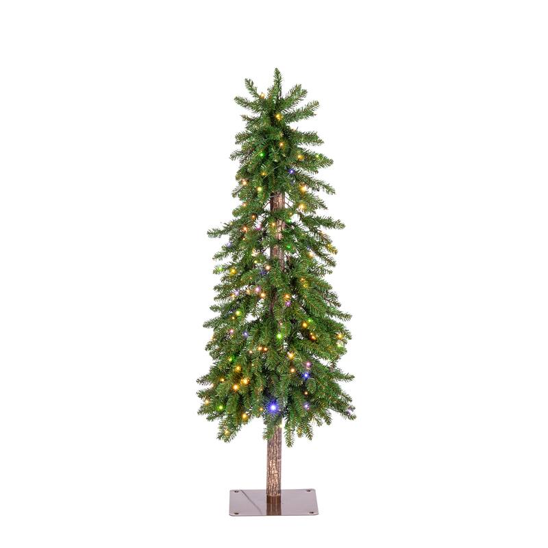 Stunning 5 Foot Prelit Alpine Tree with Dual Color LED Lights