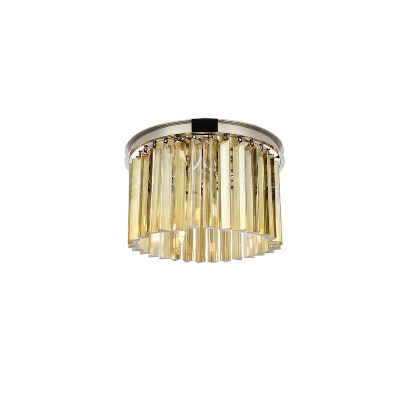 Royce Edge 3-Light Polished Nickel Flush Mount
