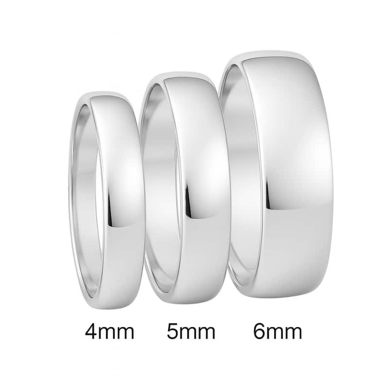 Clover White Gold Comfort Fit Wedding Band