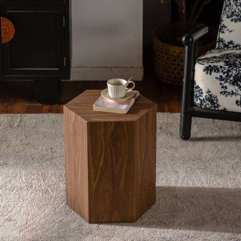 MDF Modern Nesting Imitation Wood Grain Coffee Table, Irregular Side Table, Set for Small Space Living Room Bedroom