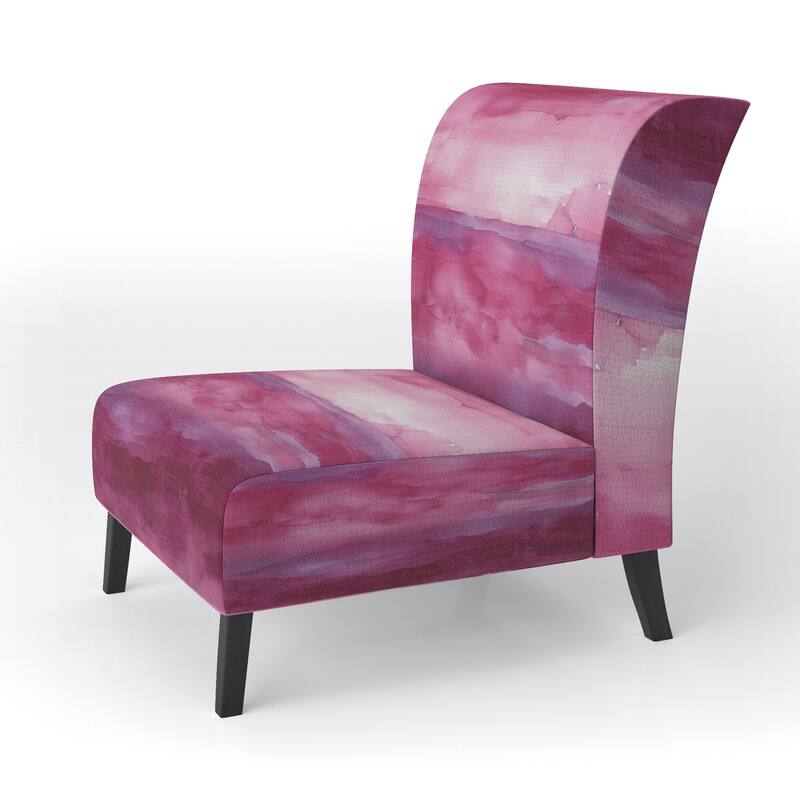 Designart "Coast Blue Sea Waves Watercolour" Upholstered Abstract Accent Chair - Modern Arm Chair For Bedroom