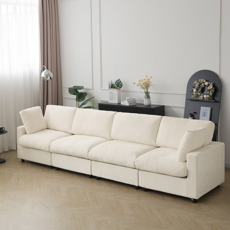 134" Cloud Sectional Sofa, Oversized Modular Sectional Couch ,4 Seat Sofa with Removable Covers