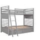 preview thumbnail 7 of 18, Elegant Twin over Twin Wood Bunk Bed with Built-in Ladder and 2 Drawers, Maximized Space, Solid Construction, Grey