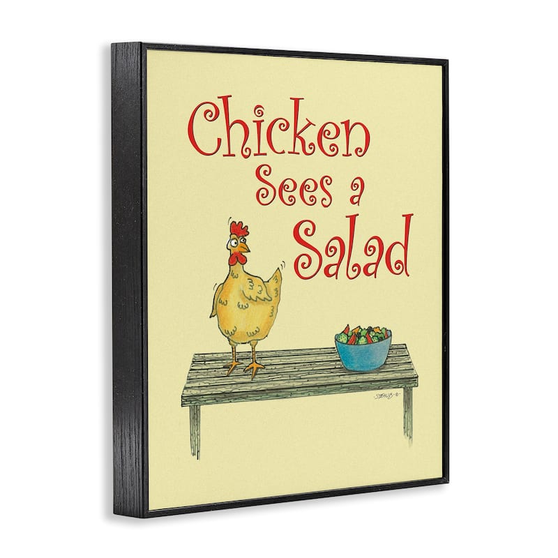 Stupell Chicken Salad Vintage Pun Framed Giclee Art Design By Roger Straub