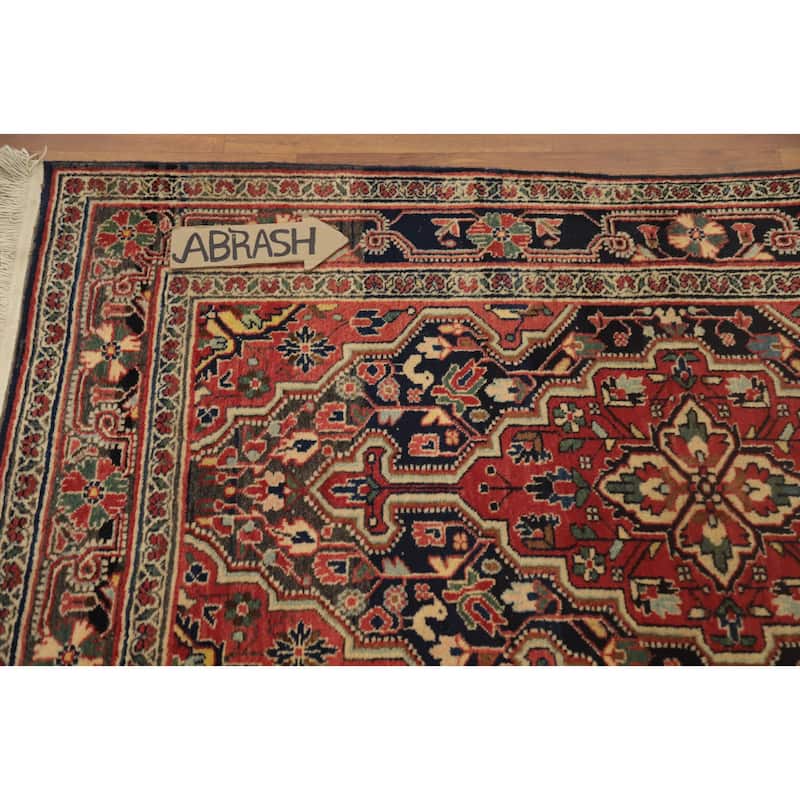 Hand Knotted Oriental 100% Wool Carpet Traditional Medallion Navy Blue & Blues Zanjan Area Rug - 5' 2'' X 3' 4''