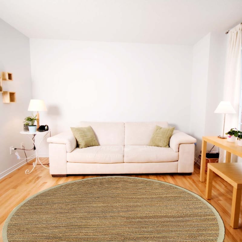 Sevita Organic Jute Geometric Area Rug, Tan and Gold