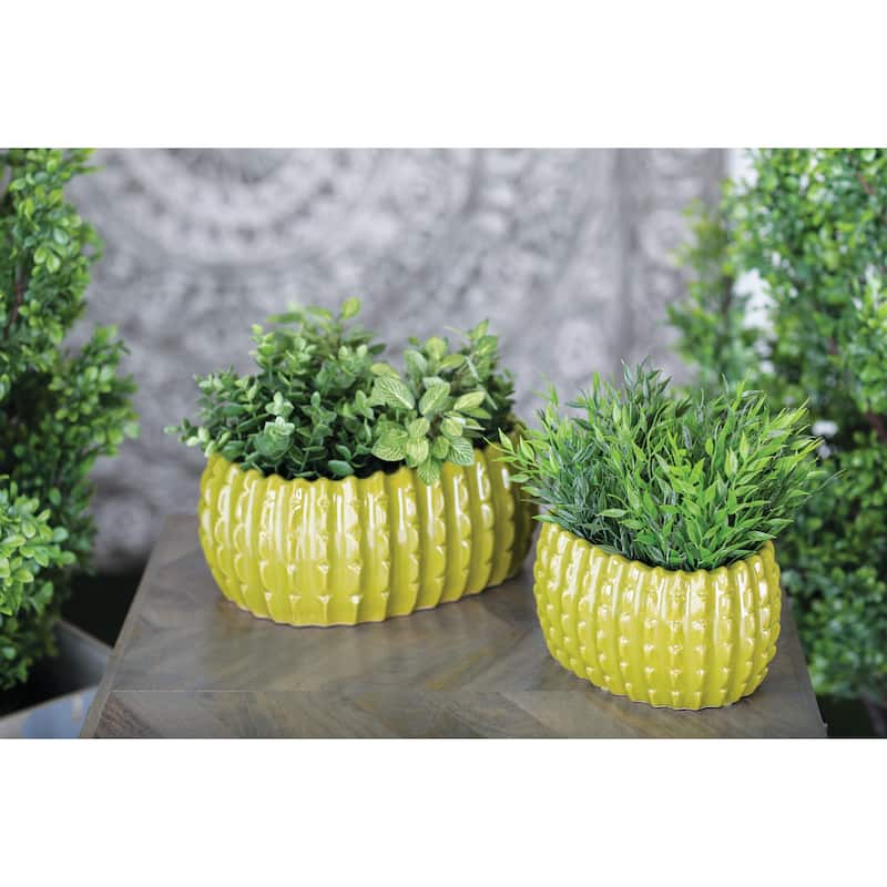 White Ceramic Indoor Outdoor Planter (Set of 3)