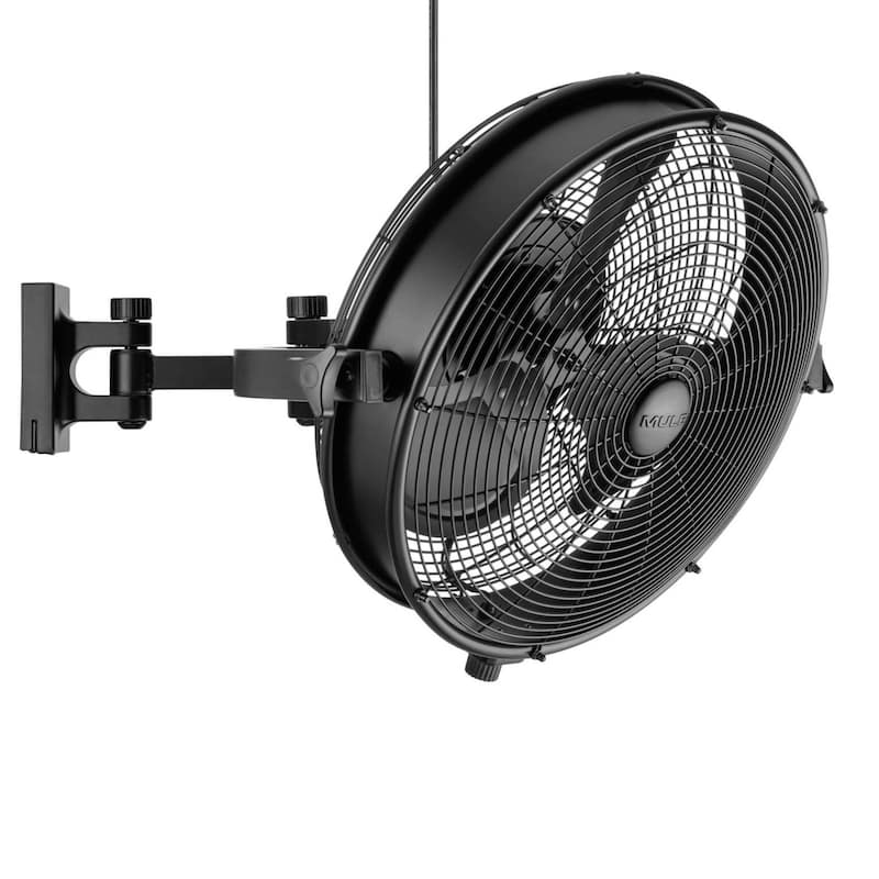 18" Mule Matte Black Outdoor Wet-Rated Wall Fan - 18 Inches