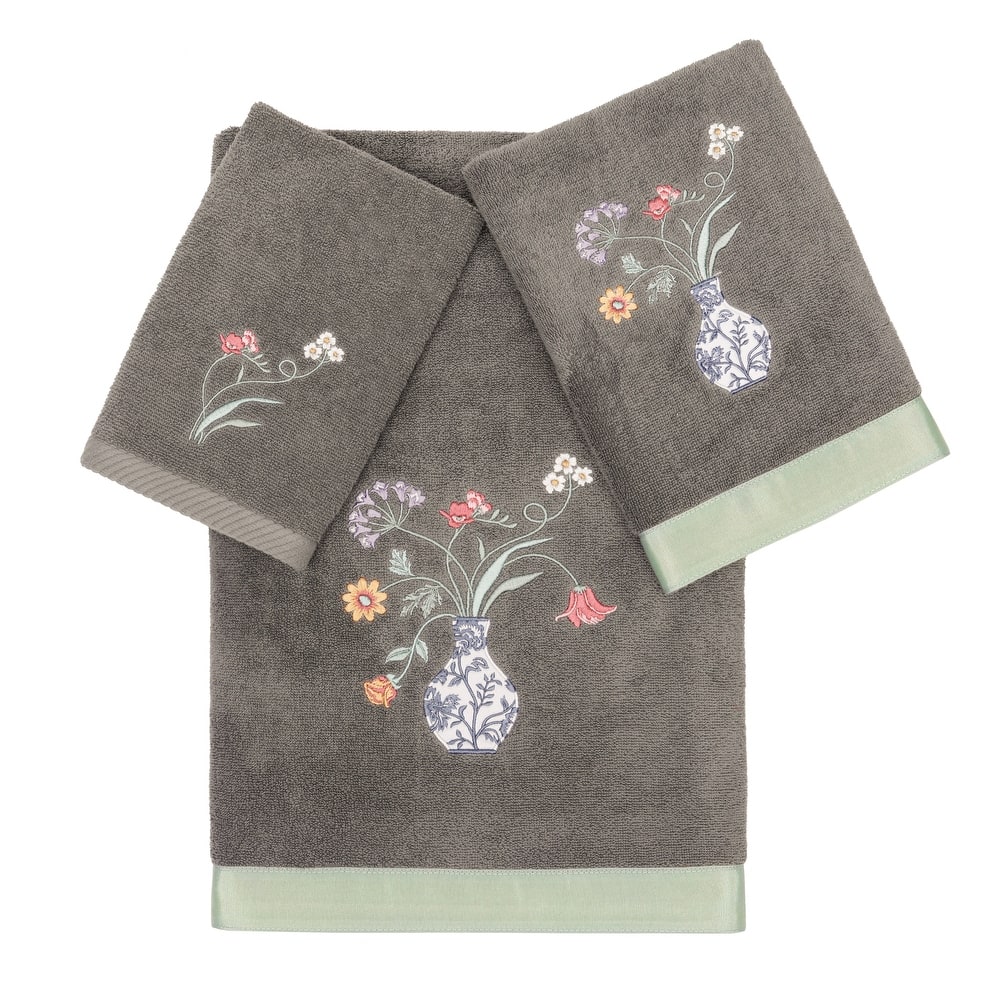 Authentic Hotel and Spa 100% Turkish Cotton Stella 3PC Embellished Towel Set