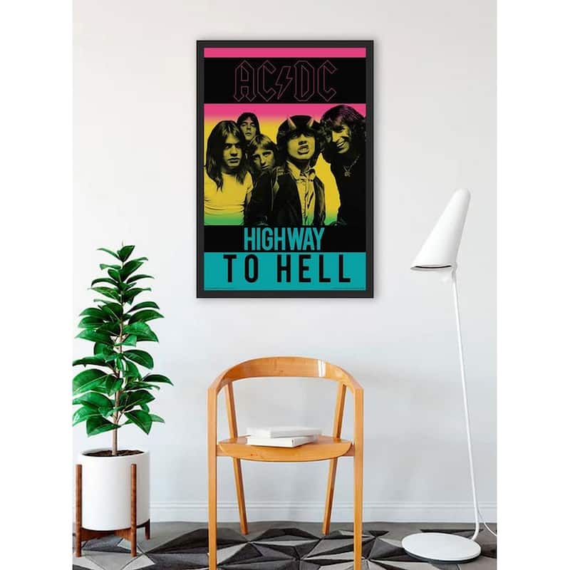AC/DC Retro Tour Highwat to Hell Framed Poster - 24 x 36 Inch
