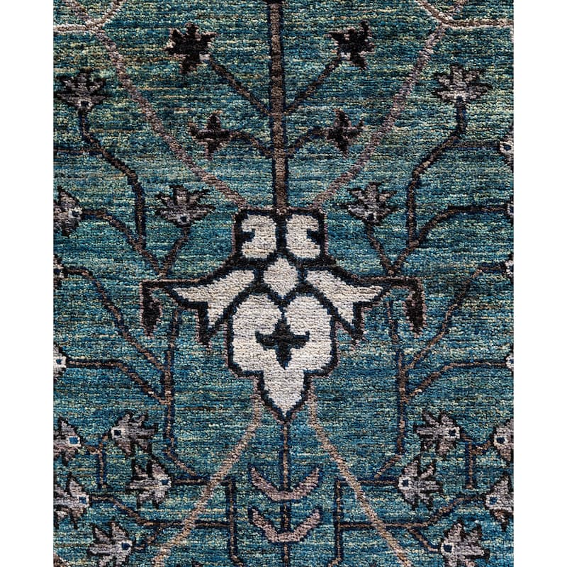Serapi One-of-a-Kind Hand-Knotted Area Rug - Green - 9' 0" x 12' 0"