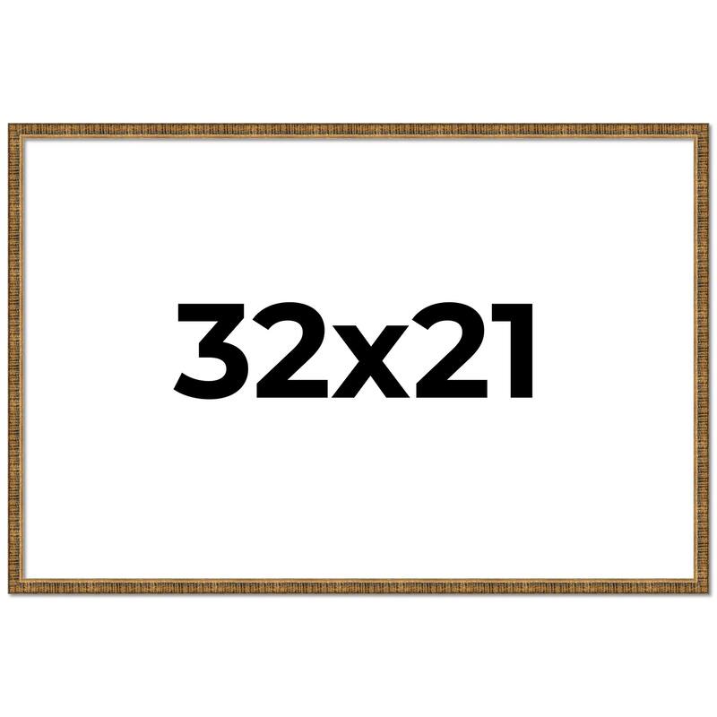32x21 Frame Gold Solid Wood Picture Frame - Complete Modern Photo