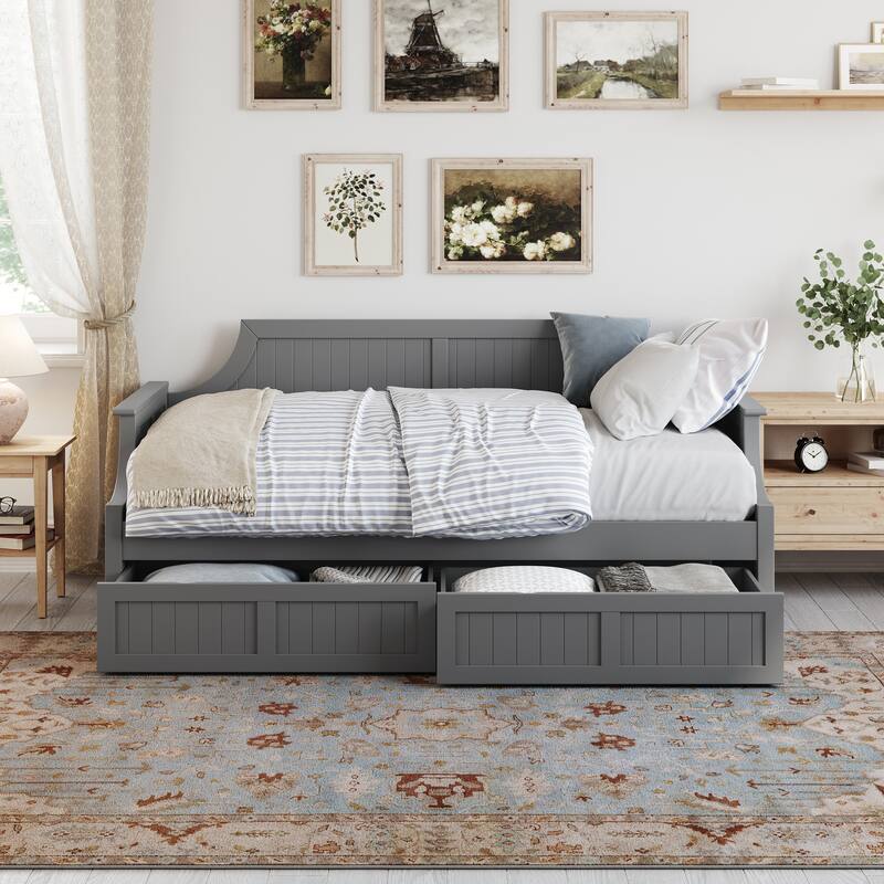 Cambridge Twin Wood Daybed with Set of 2 Drawers