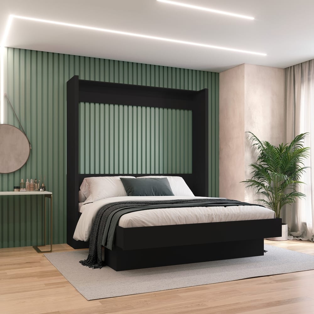 Easy-Lift King Murphy Wall Bed with Shelf