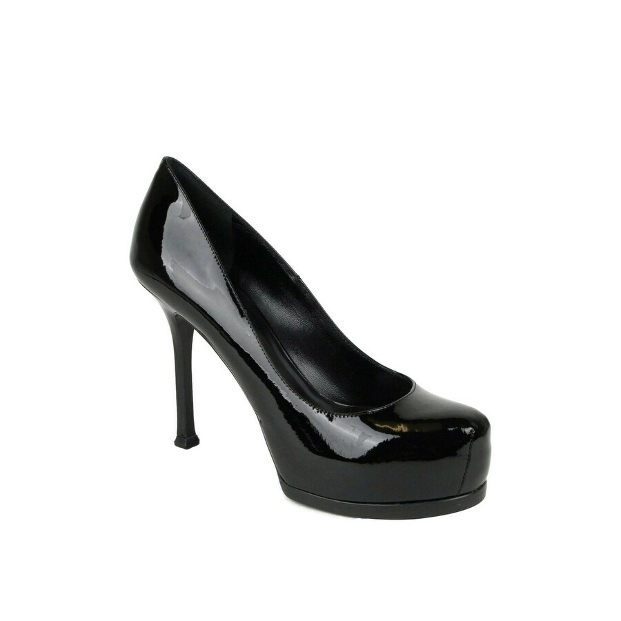 womens black patent leather heels