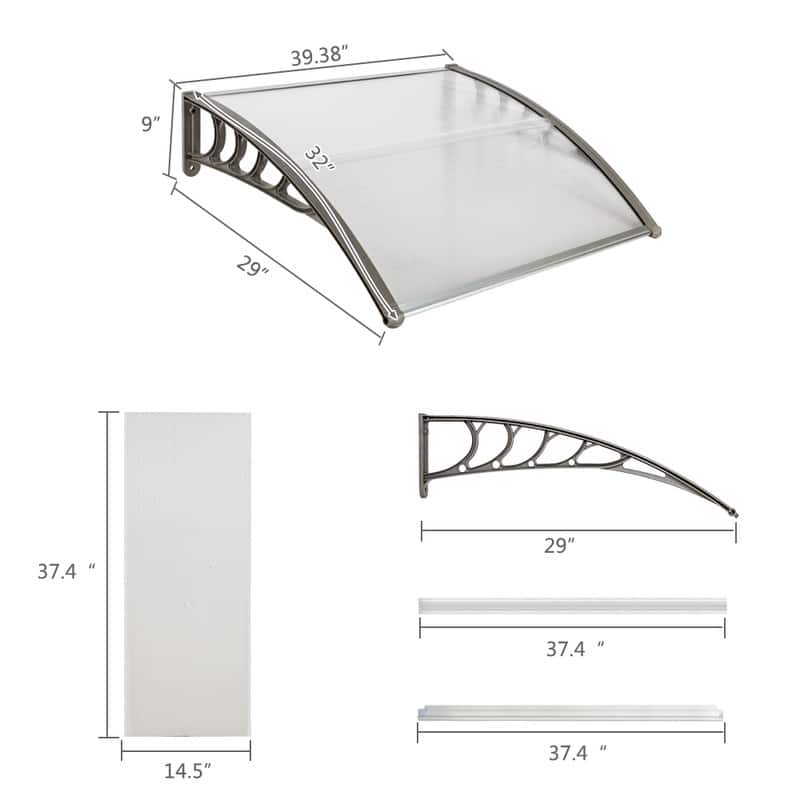 100 x 80CM Manual Door & Window Rain Awning