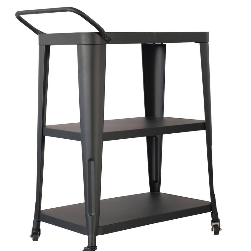 Harold 3-Tiered Industial Mobile Metal Bar/ Dining Cart