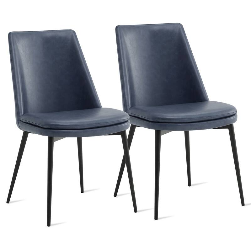 Ariel Mid-Century Upholsteried Dining Chair with Metal Legs Set of 2