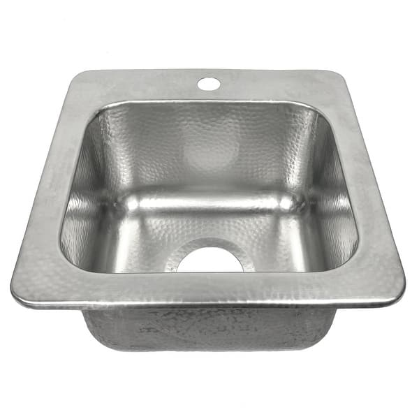 slide 1 of 3, Zelda Drop-In Crafted Stainless Steel 15 in. Bar Sink with Brushed Finish