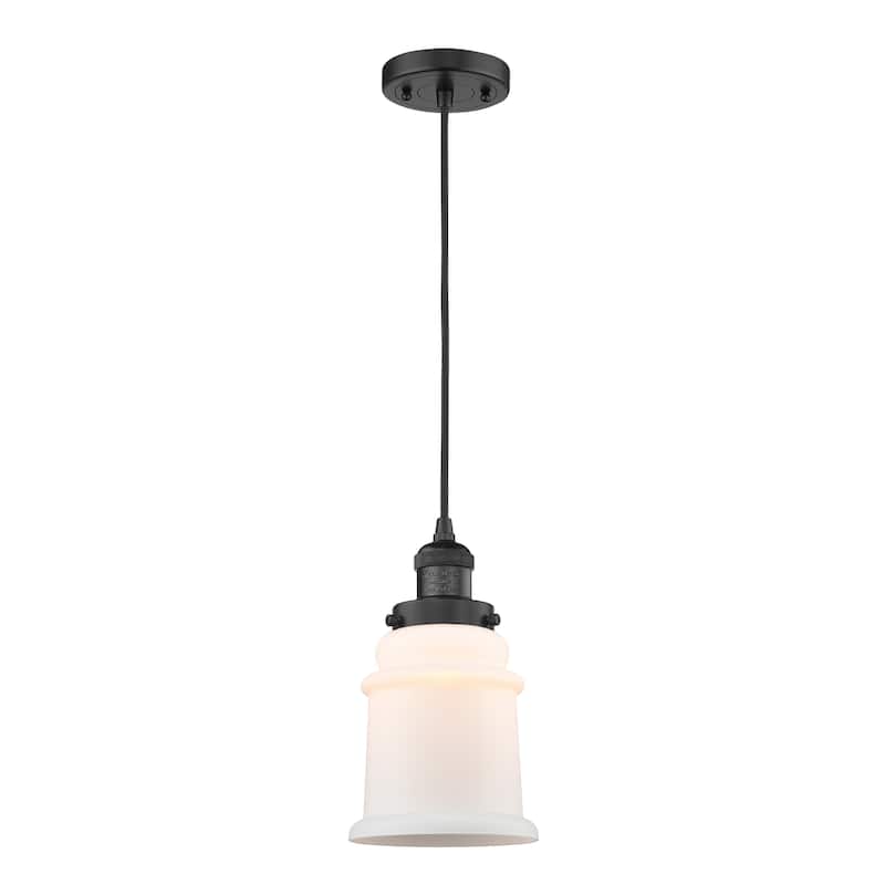 Innovations Lighting Canton - 1 Light 6" Cord Hung Mini Pendant - Matte White/Matte Black