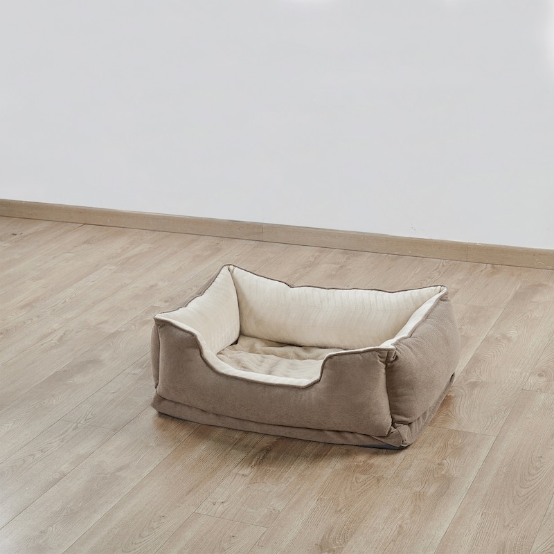 Soft Plush Bolstered Rectangle Dog Bed