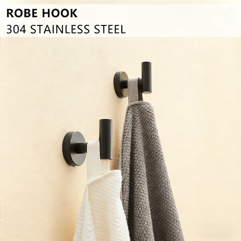 Topcraft Wall Mounted Stainless Steel Bathroom 8 Piece Hardware Set