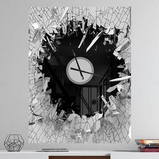Strick & Bolton 'Abstract Broken Wall 3D Design' Metal Clock