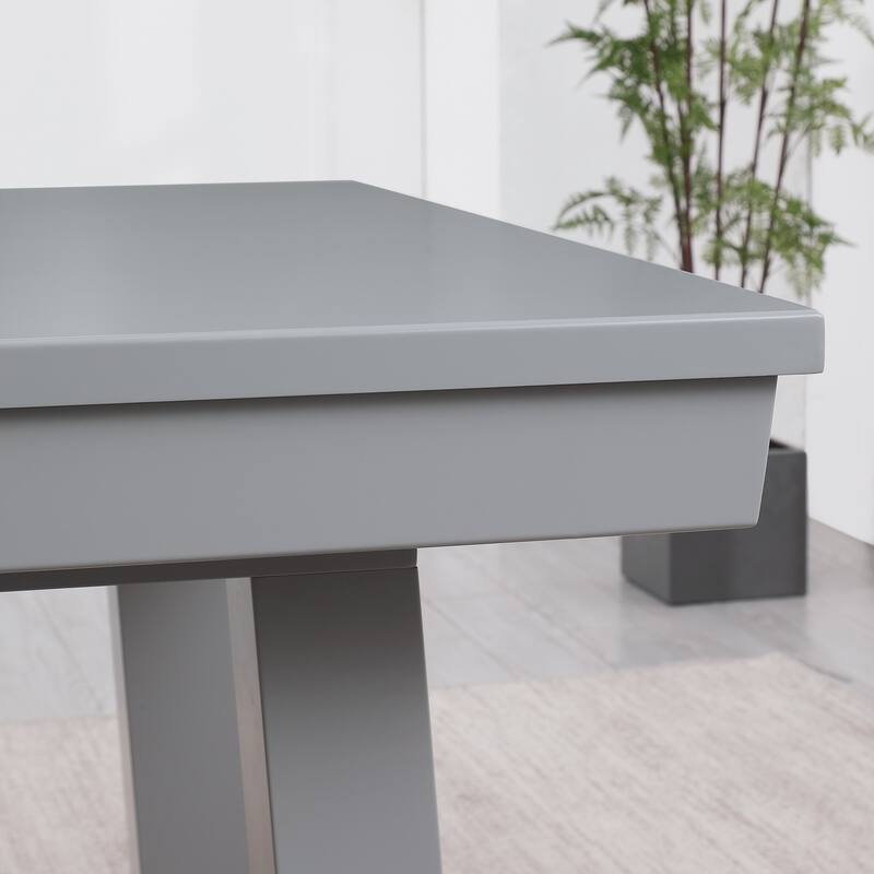 Laguna Indoor/Outdoor 7ft Slate Pool Table 6-Seater Dining Set with 4 Benches & Accessories, Cement Finish