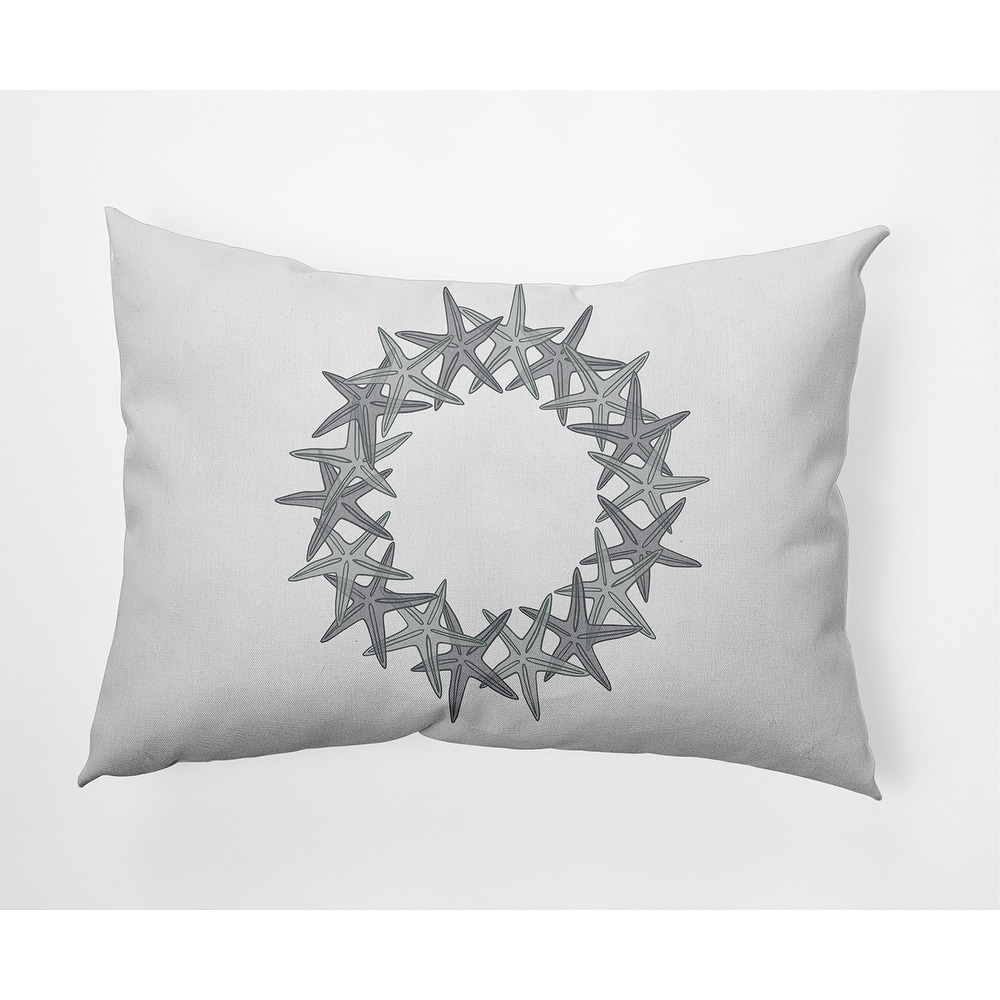 Starfish Wreath Soft Spun Polyester Indoor/Outdoor Throw Pillow