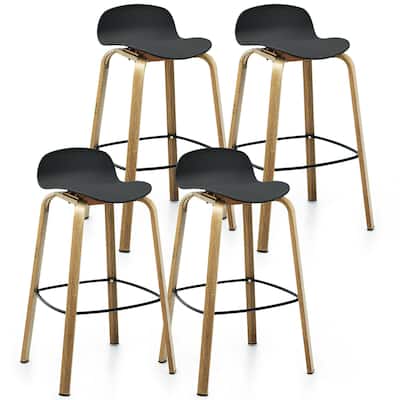 Gymax Modern Set of 4 Barstools 30inch Pub Chairs w/Low Back & Metal - See Details
