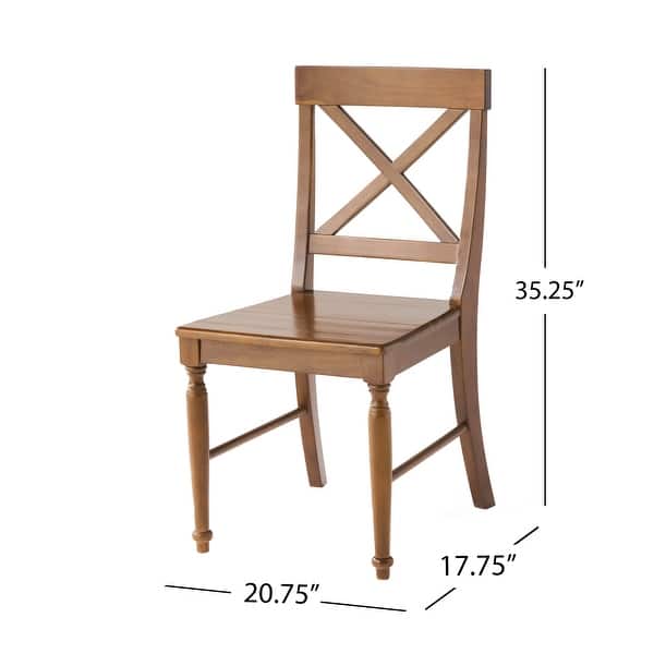 dimension image slide 1 of 2, Rovie Acacia Wood Dining Chair (Set of 2) by Christopher Knight Home
