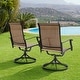 preview thumbnail 3 of 16, Brown Swivel Textilene and Iron Outdoor Patio Chairs with Powder-coated Finish