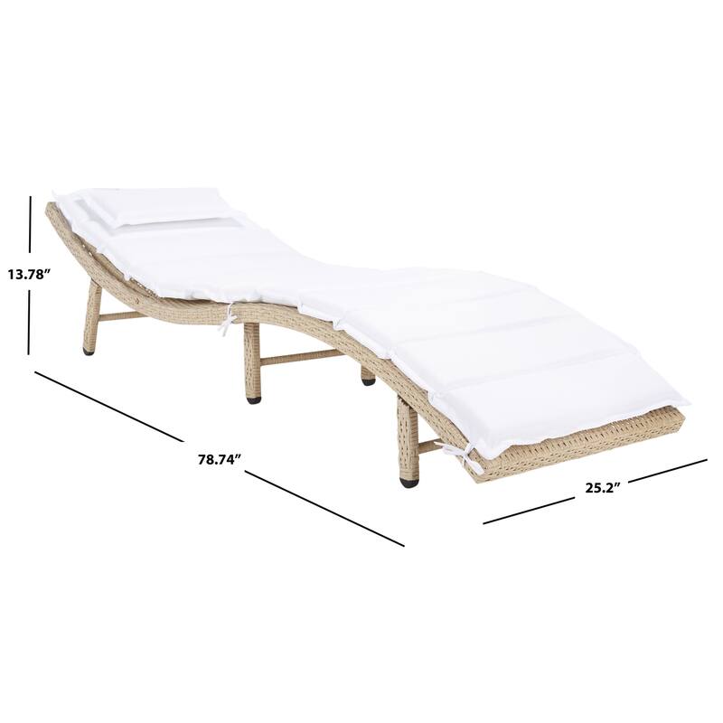 SAFAVIEH Outdoor Nihada Chaise Sun Lounger - 79Wx25Dx14H
