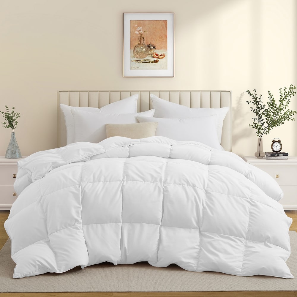 All Season Medium to Extra Warmth White Feather Down Comforter Duvet Insert