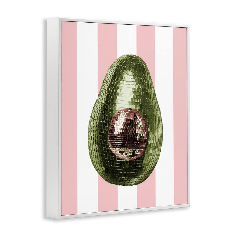 Stupell Disco Avocado on Pink Framed Giclee Art Design By Lil' Rue