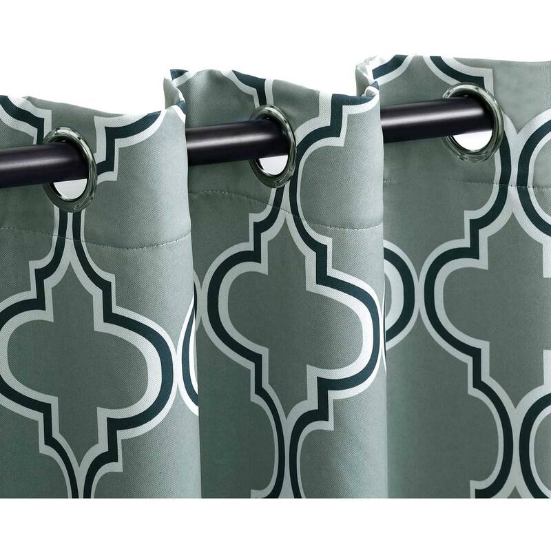 Superior Bohemian Trellis Room Darkening Grommet Curtain Panel - (Set of 2)