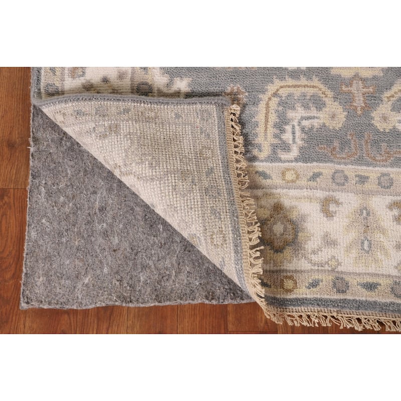 Gray Oushak Oriental Area Rug Handmade Floral Wool Carpet - 3'11" x 6'0"