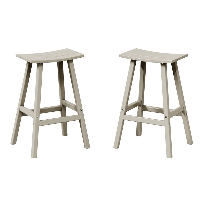 Laguna Hdpe All Weather Outdoor Patio 29" Saddle Seat Bar Stool (Set Of 2)