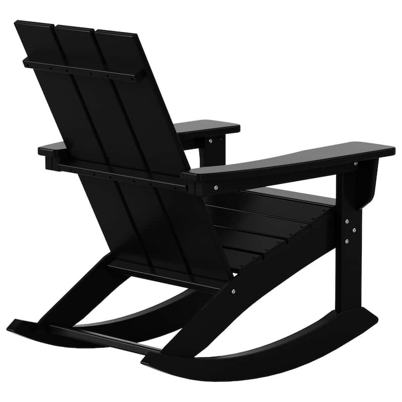 Shoreside Modern Eco-Friendly All Weather Poly Adirondack Rocking Chairs (Set of 2)