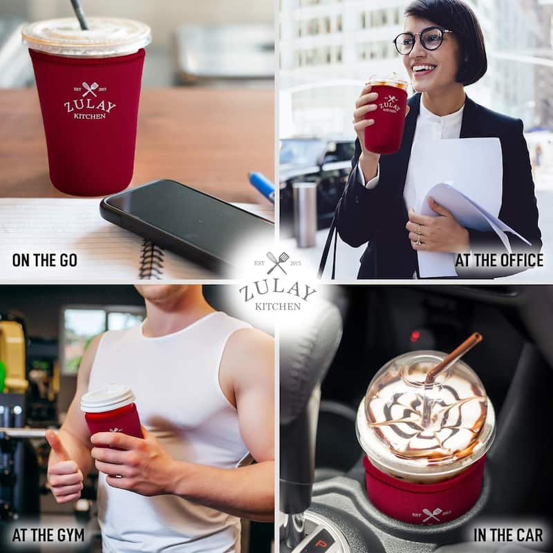 Zulay Kitchen Reusable Iced Coffee Sleeve (22oz to 24oz)