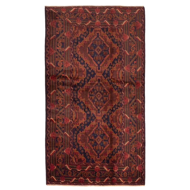 ECARPETGALLERY Hand-knotted Teimani Brown Wool Rug - 3'11 x 7'1