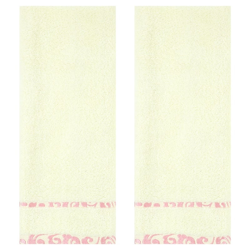 Chic Striped Hand Towel Set, Cotton Soft Comfortable Highly Absorbent Bathroom Towel for Hand Drying and Face Washing