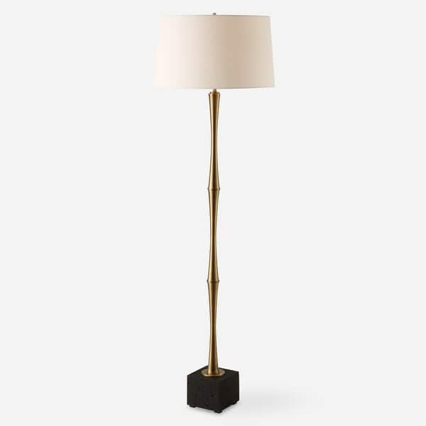 slide 2 of 7, Uttermost Shino Antique Brass Floor Lamp - 66'' H X 20'' W X 20'' D