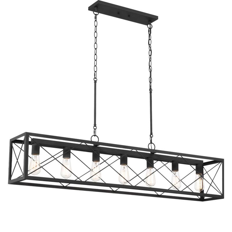Kiro 5-light Farmhouse Linear Chandelier Faux Wood Dining Lighting with UL Certified - 36''