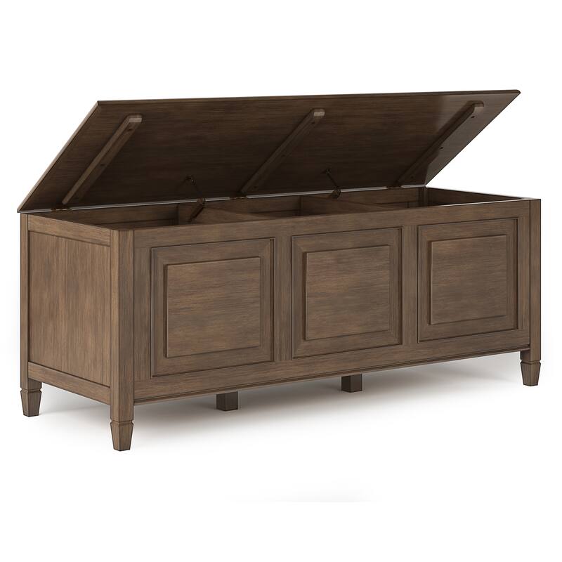 WYNDENHALL Hampshire SOLID WOOD 51 inch Wide Traditional Storage Bench Trunk - 51 W x 18 D x 20.75 H
